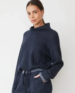 MONROW Teddy Fleece Funnel Pullover DARKNAVY Best Sale